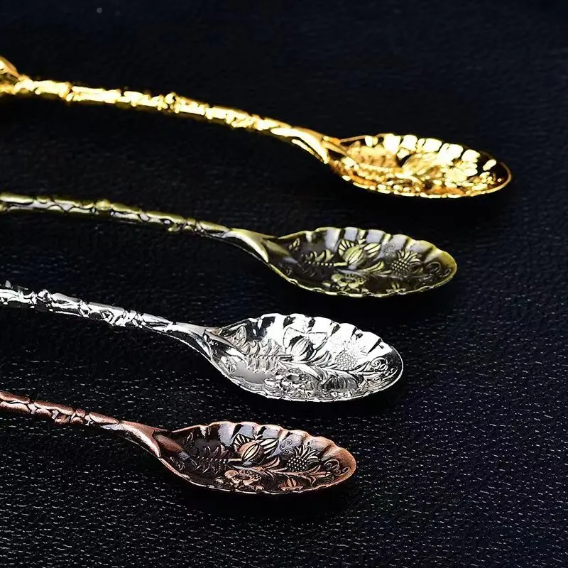 Natural best selling Amethyst Cluster Stirring Energy mineral Crystal Teaspoon Coffee Spoon for gift Kitchen Supplies decoration