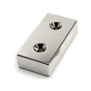 High performance mechanical Nd-Fe-B permanent magnet block with holes for motor