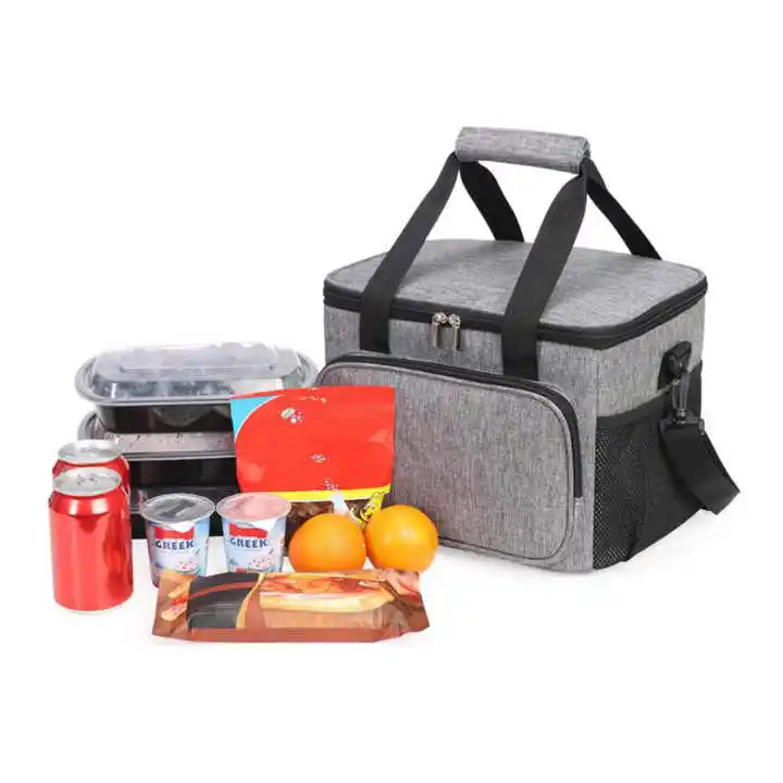 High Quality Adjustable Straps Tote Nonwoven Aluminium Foil Thermal Lunch Bag Hiking Food Delivery Soft Cooler Picnic Bag