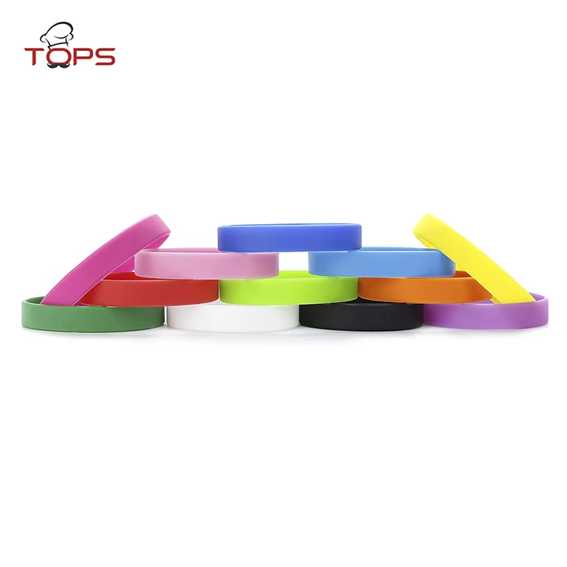 Silicone Blank Rubber Wristbands for Sports Teams, Games, Kids Play, Party Favors