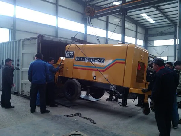 Minle Factory 75/46m3/h mobile portable concrete line pump trailer mounted type/diesel stationary concrete pump machine for sale