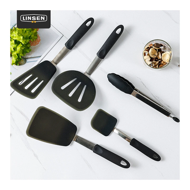 9 Pcs Handle Heat Resistant Nonstick Silicone Utensil Healthy Home  kitchenware Cooking Tools Cookware Spatula Spoon Set