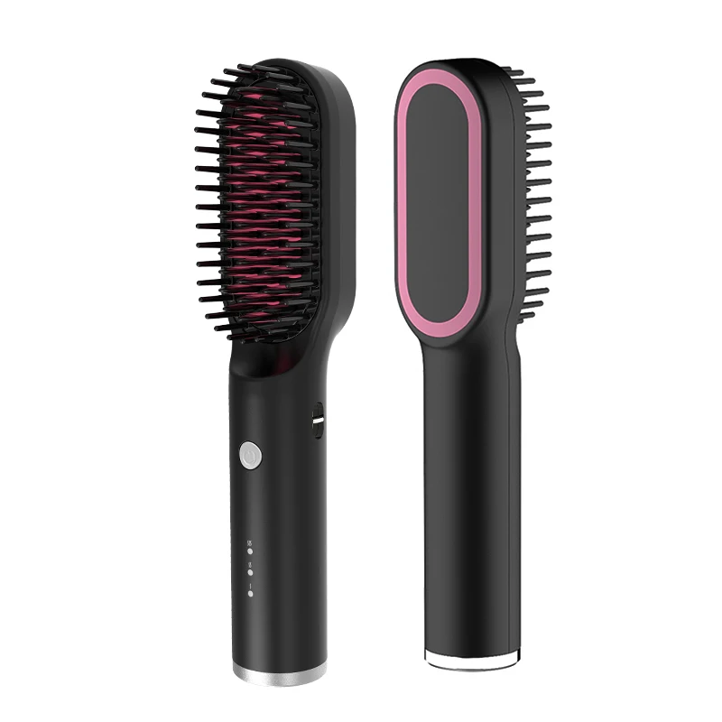 Cordless Hair Straightener Brush portable Straightening Brush hot comb  for Travel and House hold