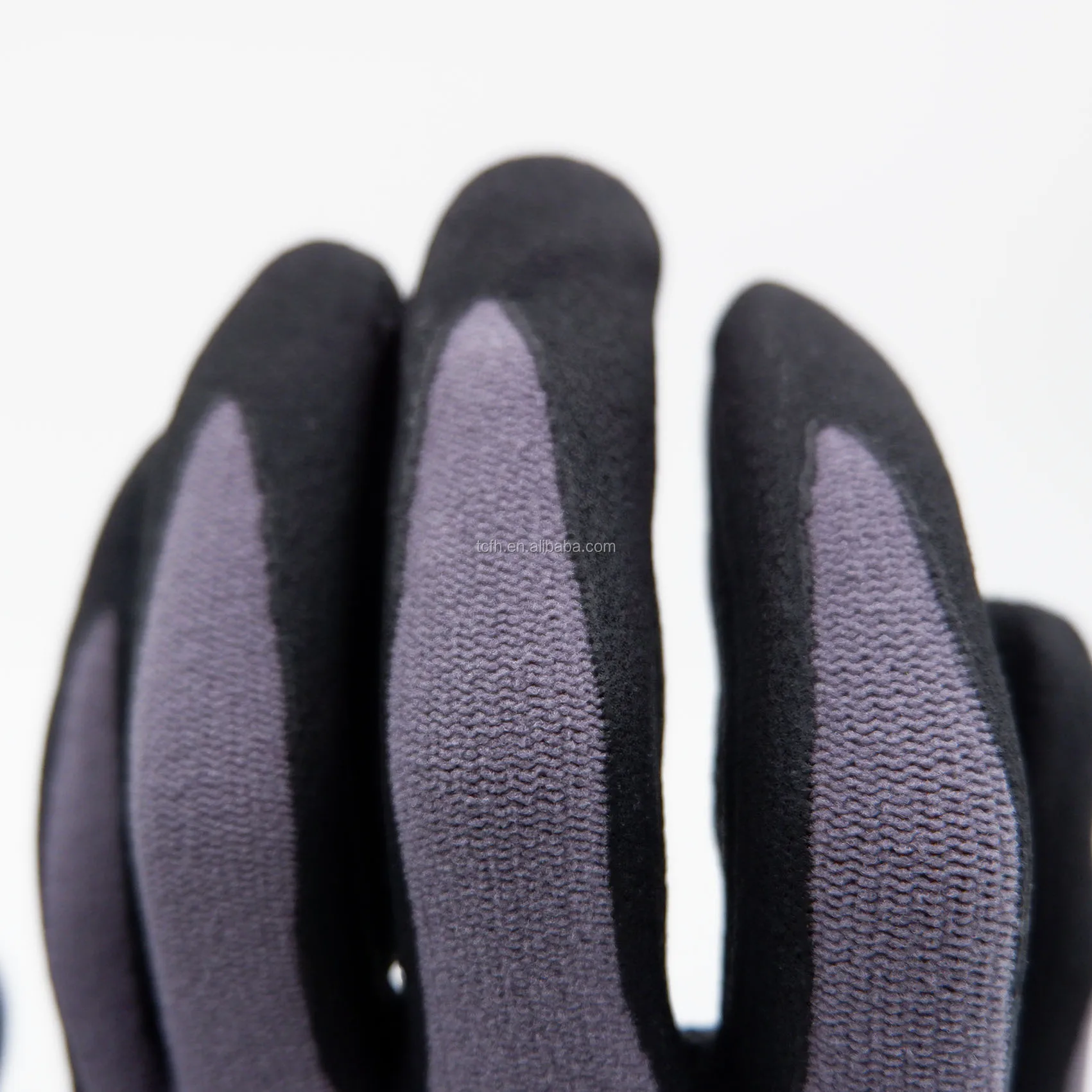 Nylon / Spandex Covered Yarn inner Black&Grey PU Palm Coat Safety Work Precision Assembly Glove with CE Certificates