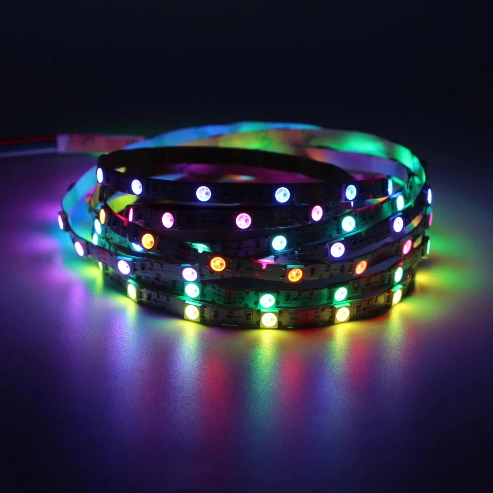 5M Narrow5mm WS2812B DC 5V FPC S-Type 60 Leds/m SMD 5050 RGB Pixel IC Bendable Individually Addressable LED Strip Light