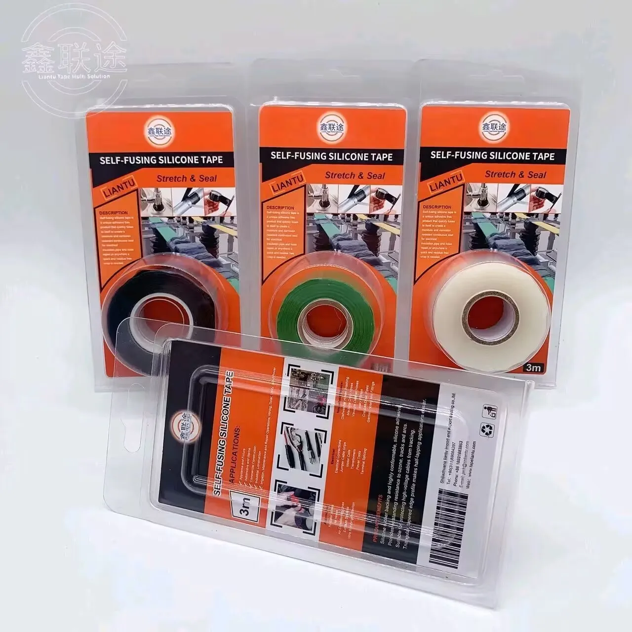 Popular high temperature heat resistant adhesive black silicon grip rubber tape for wire winding