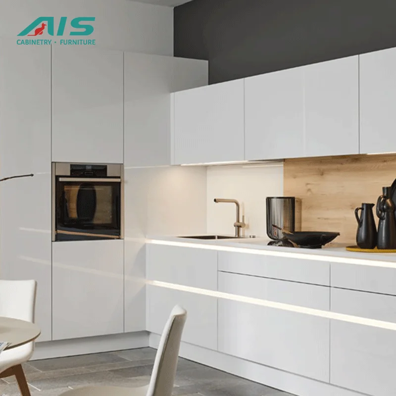 Ais PVC kitchen furniture cabinets with sink made in china  WHITE COLOR modular small kitchen cabinet  set with sink for home