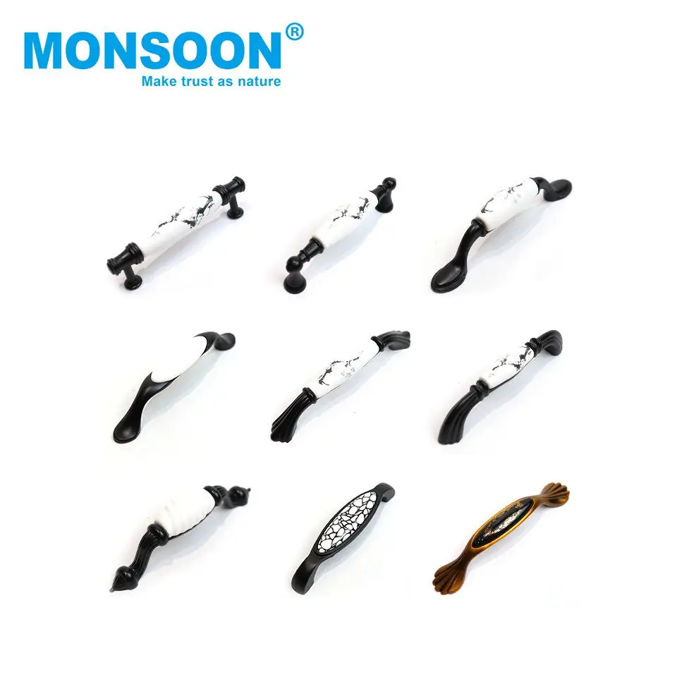 antique distress furniture handle elegant flower ceramic porcelain dresser drawer cabinet handles