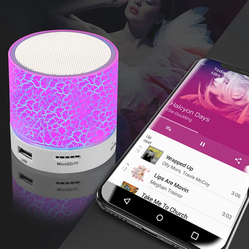  Женский популярный автомобильный Fm-радиоприемник громкий звук Bluetooth динамик со светодиодной