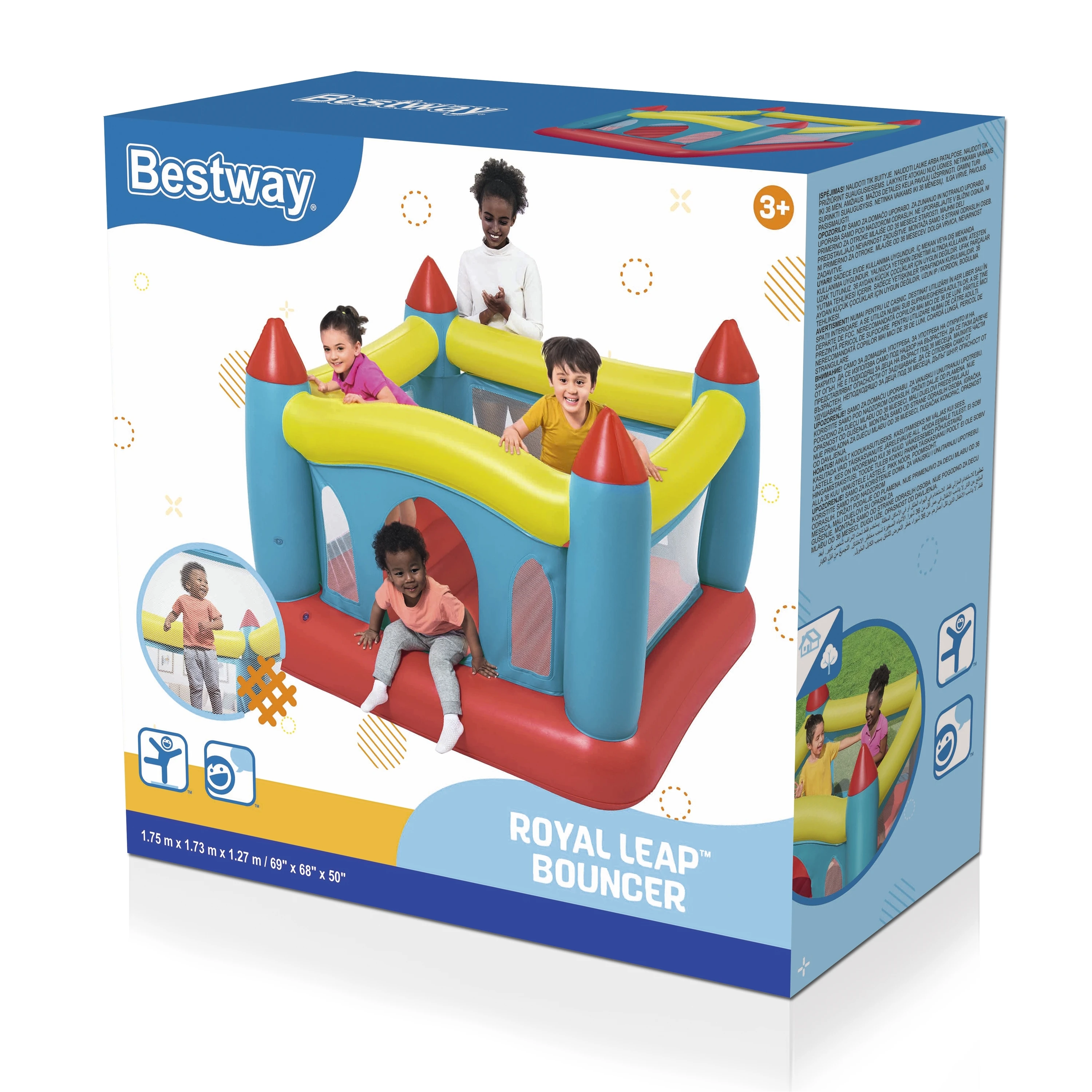 Bestway 52647 Outdoor Toy Playhouse Play House for Kid Children Baby For Indoor Royal Leap Kids Inflatable Bouncy House