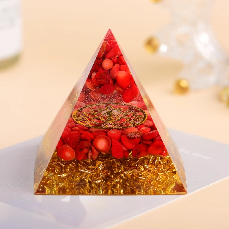 Wholesale Chakra rune Organe Pyramid For Sale Gemstone Pyramid Supplier