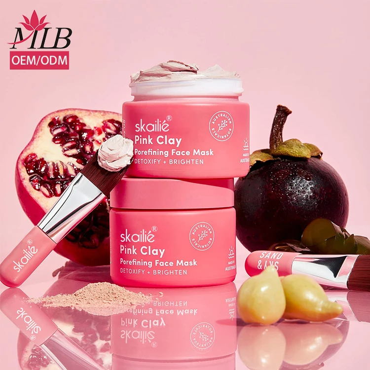 Private Label Pink Clay Mask Rose Face Powder Mask Oem For Facial Mask Oem