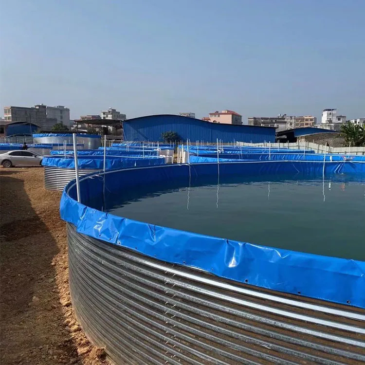 Corrugated plates water fishing silo tank Agriculture fish breeding tank Blue waterproof pool aquaculture fish farming