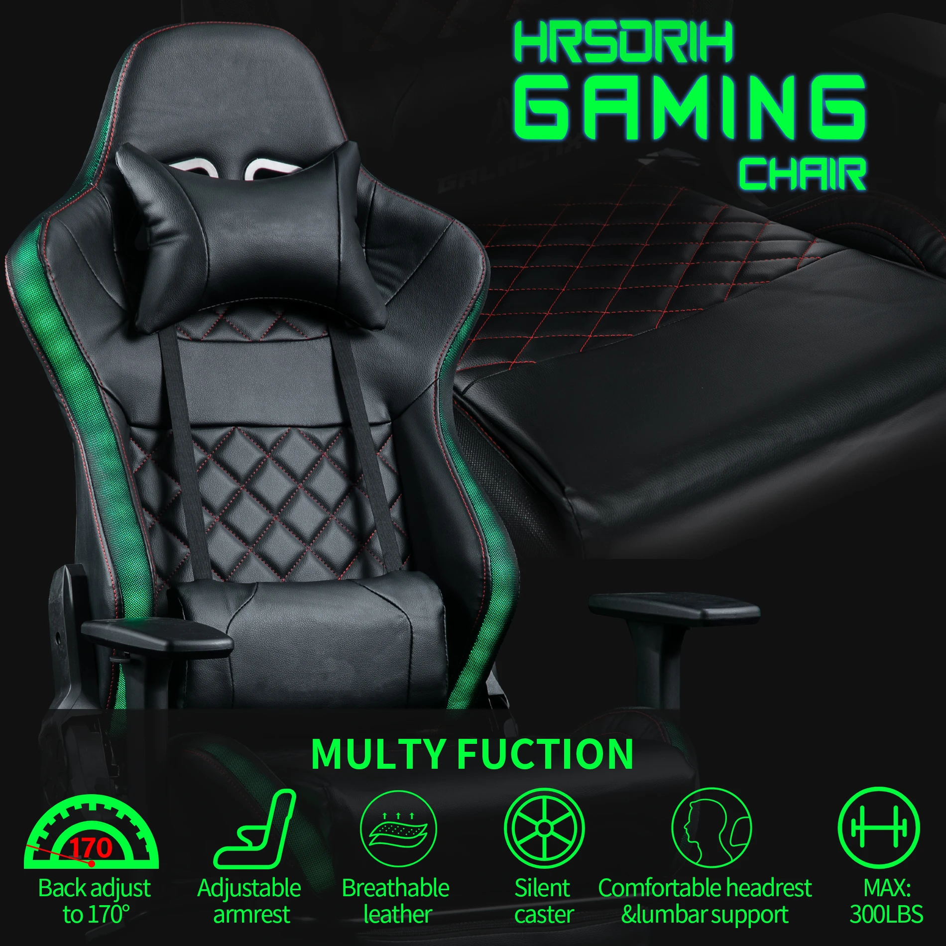 VANBOW RGB Luxury Modern Reclining Footrest PC Gaming Computer Game Chair for Gamer