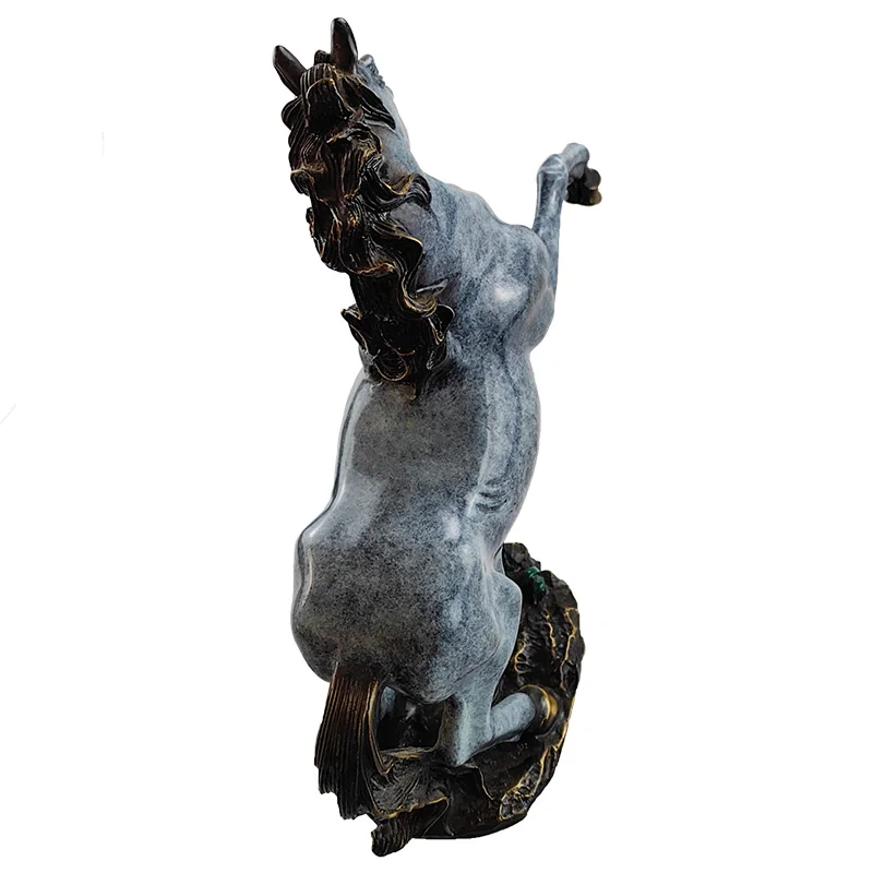 Metal craft sculpture galloping horse Christmas art table top ornament decoration home decor handicraft brass statue sculpture
