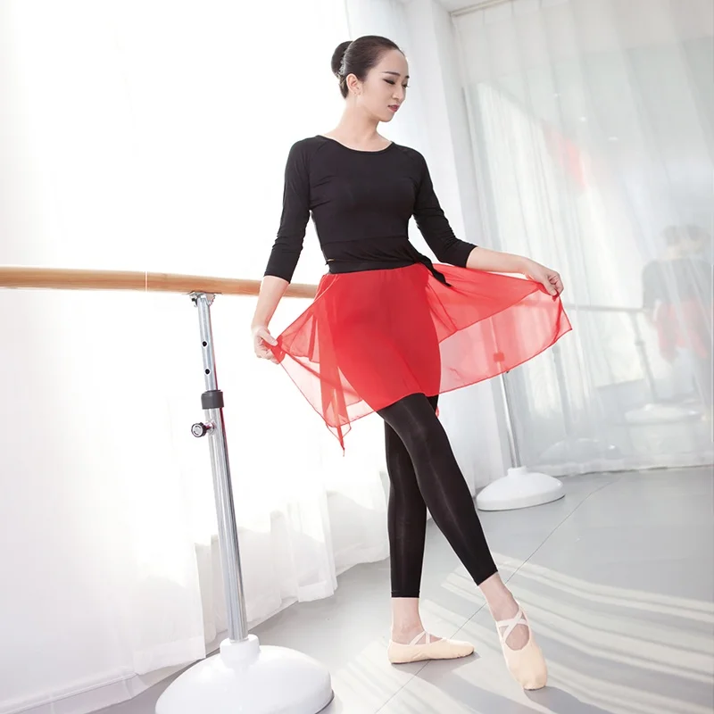 Adult Fitness Body Shape Modern Dance Gymnastics Body Pants Square Dance Dress With Chiffon Skirt For Women