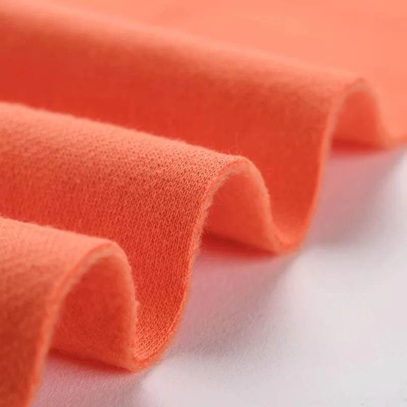 Boran Textile Polyester Cotton TC Solid Knit Warm Brushed French Terry Fleece Sweatshirt Fabric