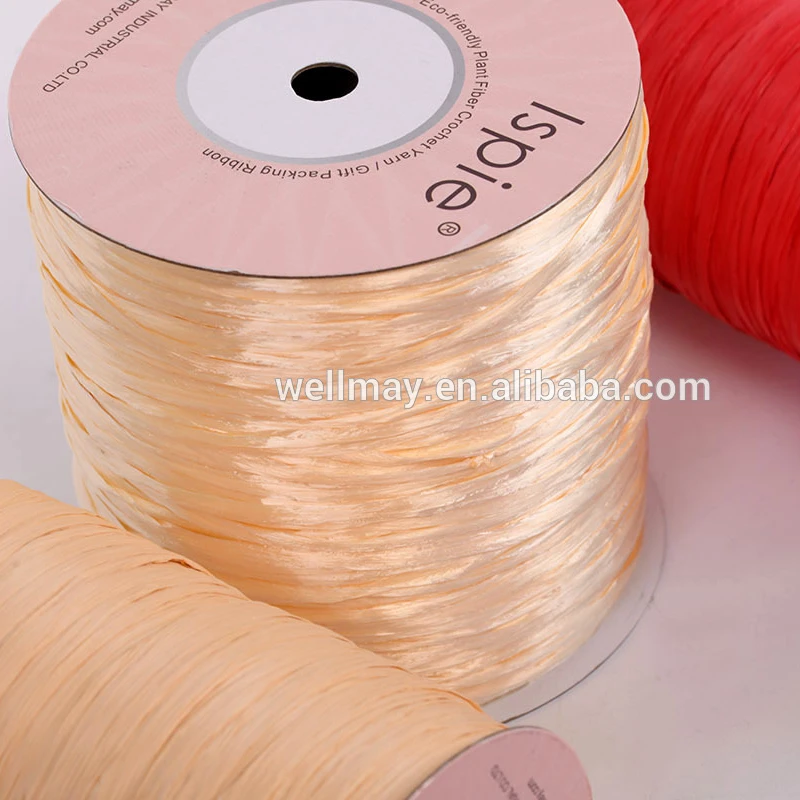 DIY вискозная раффия для вязания крючком, пряжа вязальная