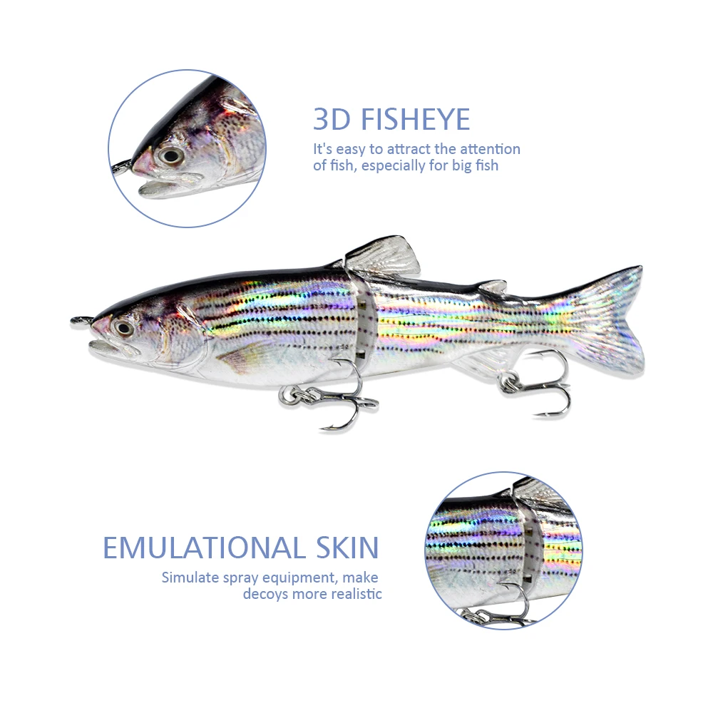 Factory OEM Rattle Jointed Fishing  Pencil Hard Fishing Lure  2 section glider bait sunfish