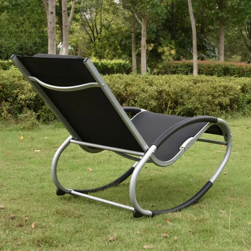 High Quality Homecome Garden Furniture Zero Gravity Outdoor Rocking Chair Sun Lounger Backyard Patio Lawn Metal Chaise Lounge
