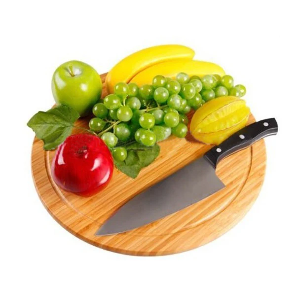 Wooden round cutting board bamboo round cutting board