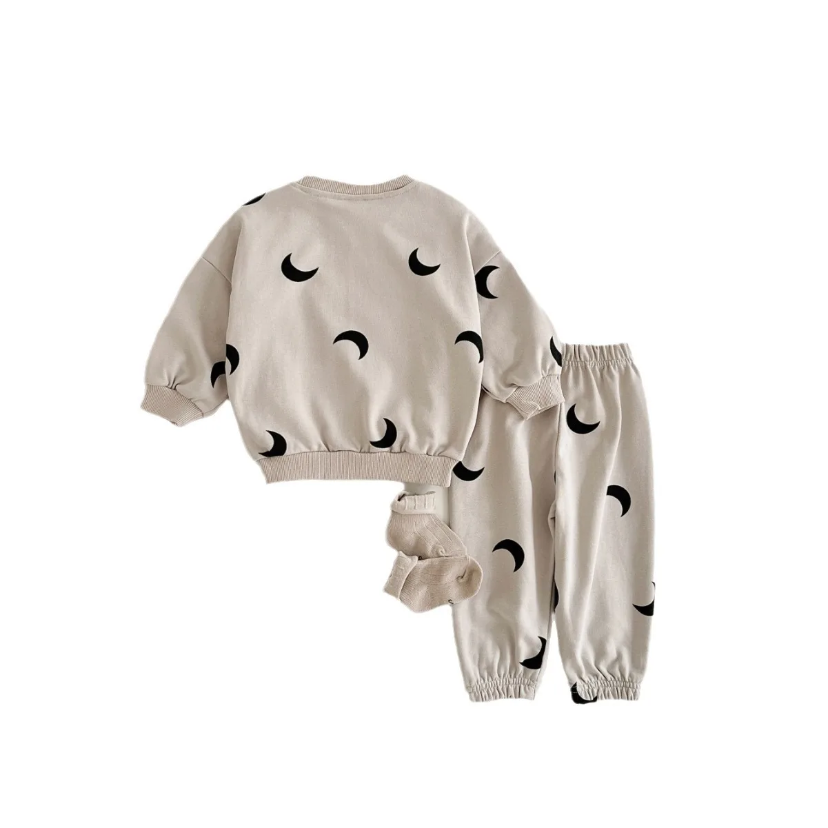 2024 Moon Print Long Sleeve Tops and Pants Children Clothes of Girls