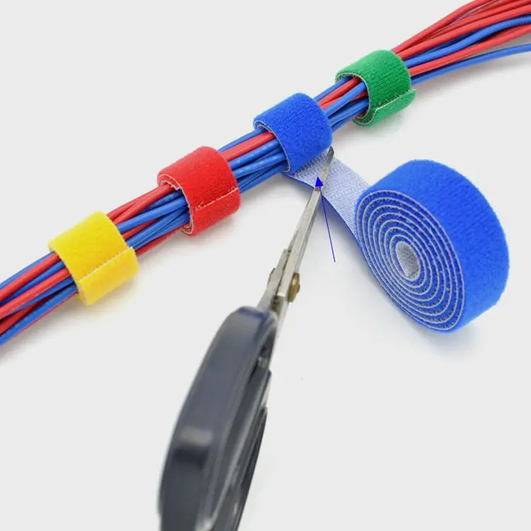 Black Hook and  Loop  Wire Organizer Straps Tapes-Reusable Cable Ties