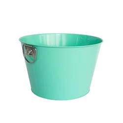 Factory Price  Galvanized Metal Bucket Colorful Printing KTV Beer Natural Alcoholic Beverages Ice Bucket Pails With Handle