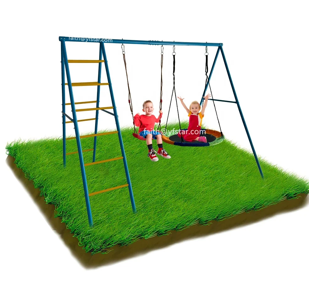 Manufacturer Price Kids Outdoor Playground Equipment Metal Swing Set Kids Garden Play set Climbing Frame  Jungle Gym For Sale