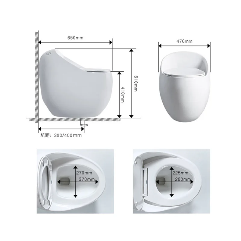 Porcelain Bathroom One Piece Toilet Ceramic egg Toilet White Smart Europe China Style Packing Modern Pattern Color Origin