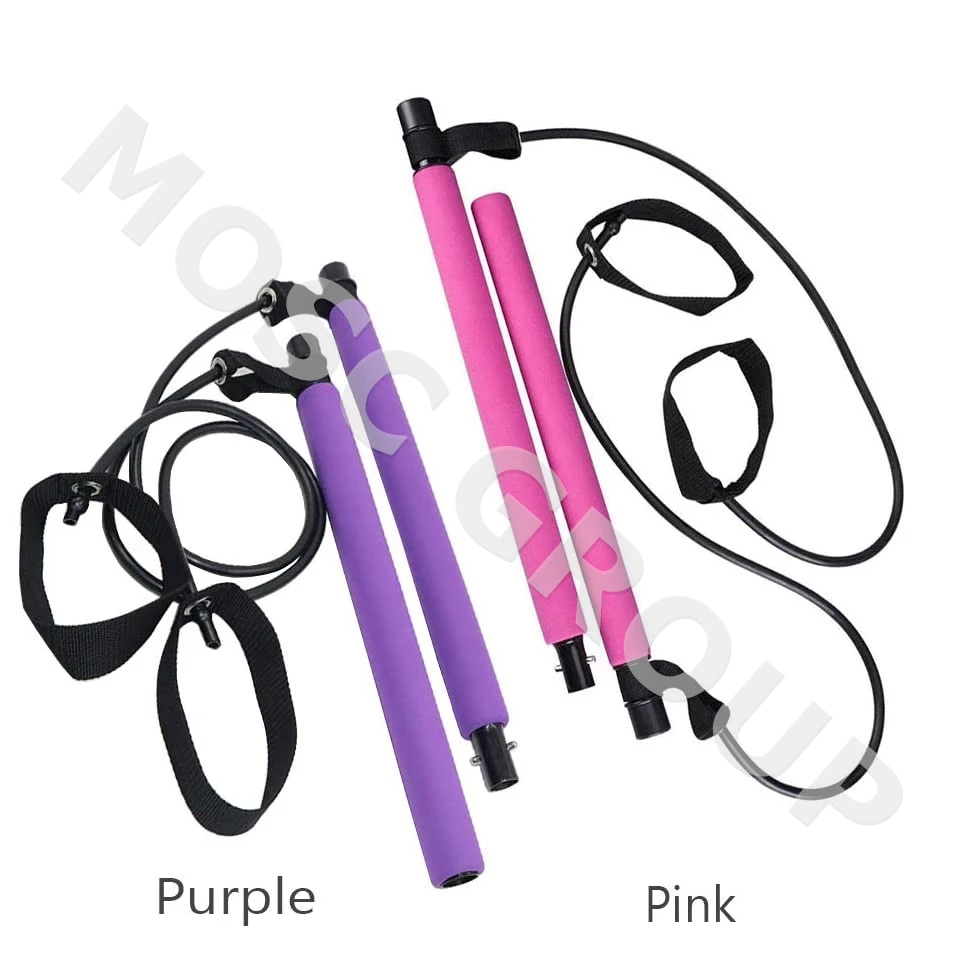 Factory direct selling Pilates Exercise Resistance Band Portable Yoga Bar Kit Gym Stick Home Muscle Training Bar