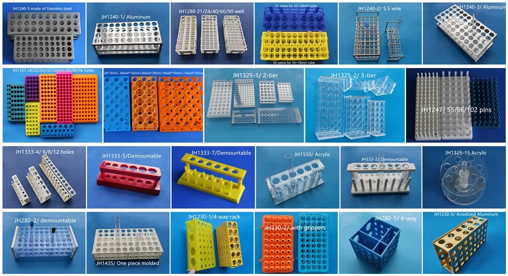 OEM Custom 13mm 17mm 4 position PMMA Centrifuge tube stand Acrylic Test Tube Rack