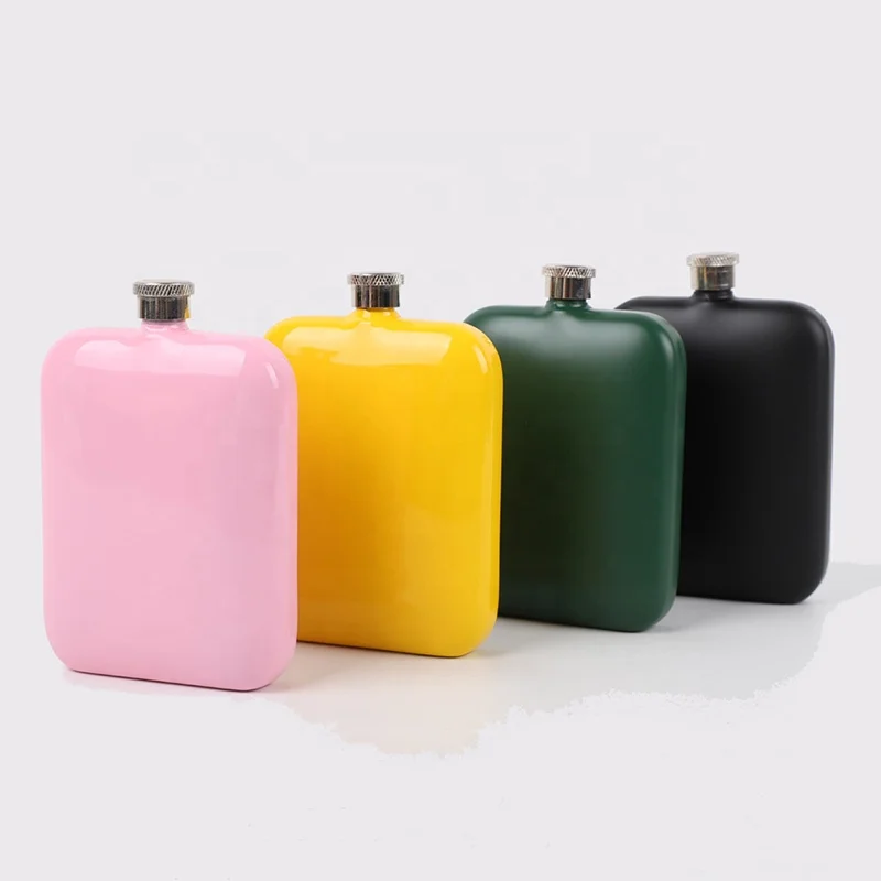 Food Grade Stainless Steel Hip Flask Square 6oz Portable Wine Bottle Customized