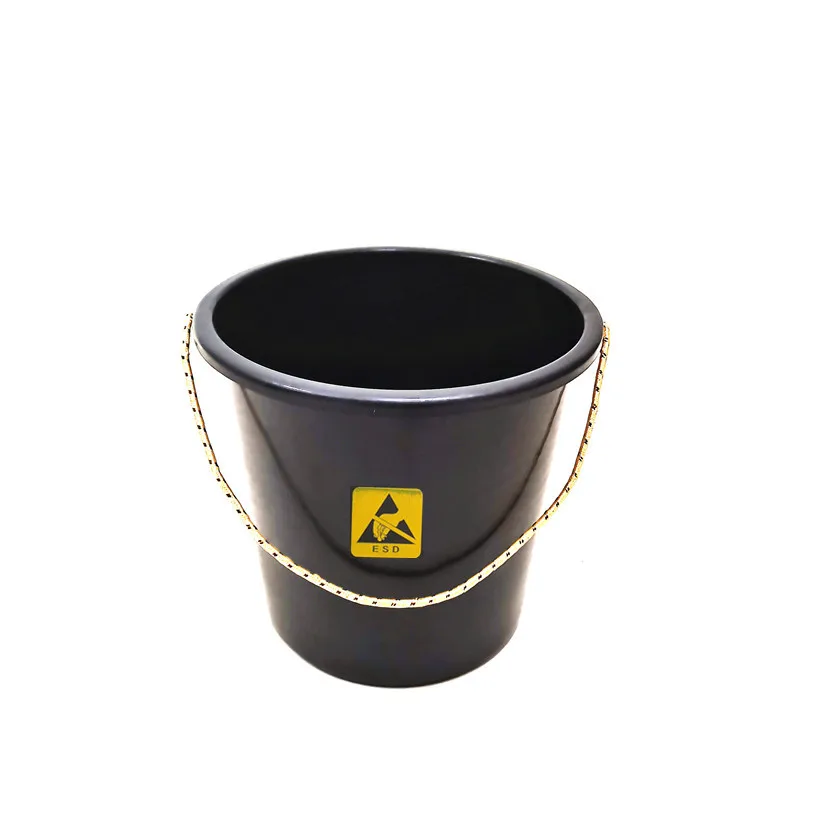 WHOLESALE FACTORY PRICE Antistatic Black Plastic PP Round Dustbin FOR industrial factories office school use