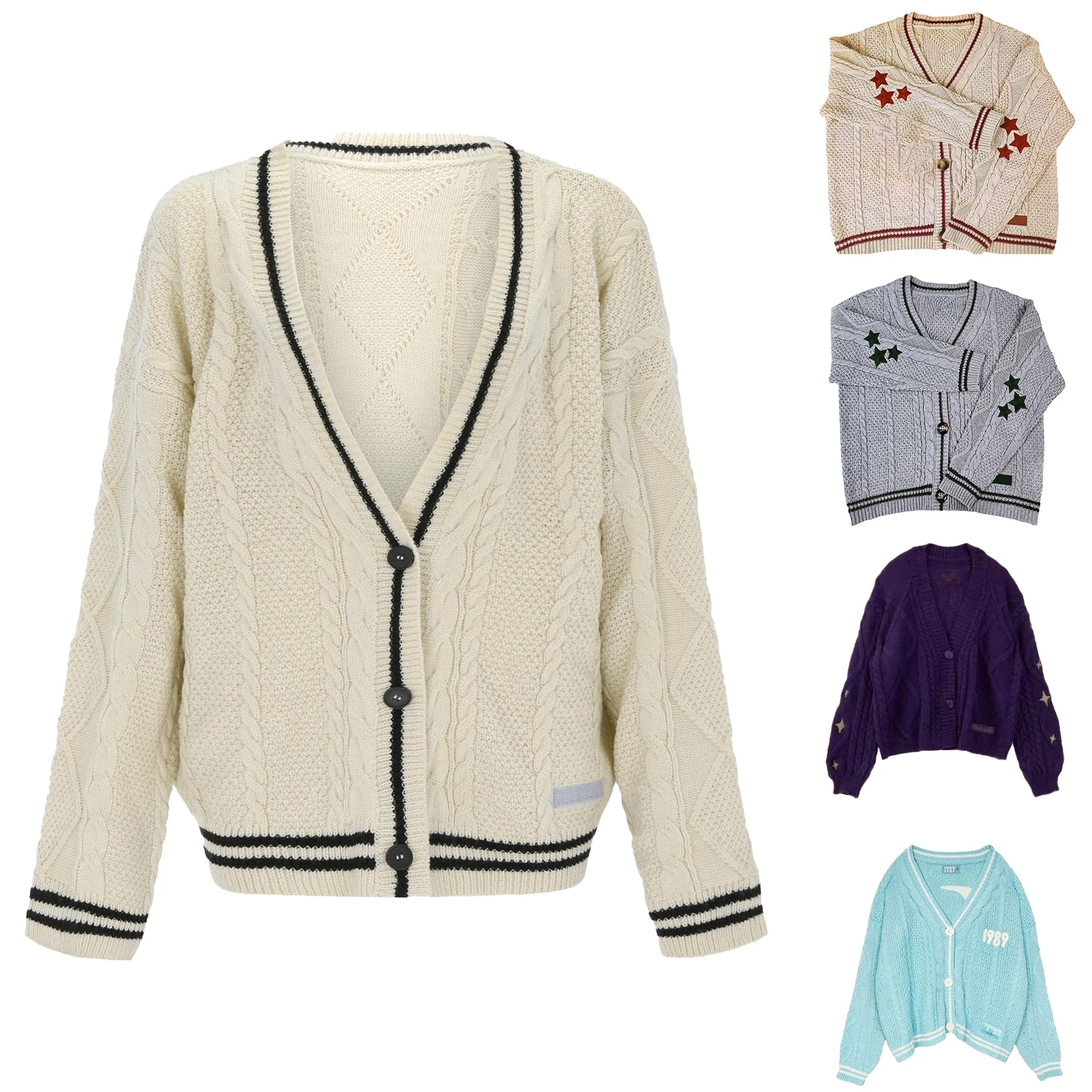 Cardigan women Knitted Casual cardigan taylor Ladies Fashion Knit Loose Women Cardigans Sweater