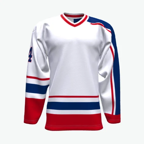 Hot sale 100% polyester interlock custom sublimation printed moisture wicking quick drying long sleeve ice hockey jersey