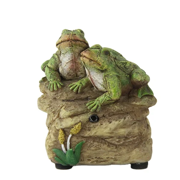 hot sale motion sensor statue resin ornaments frogs figurine,gate ornaments artificial frogs for garden