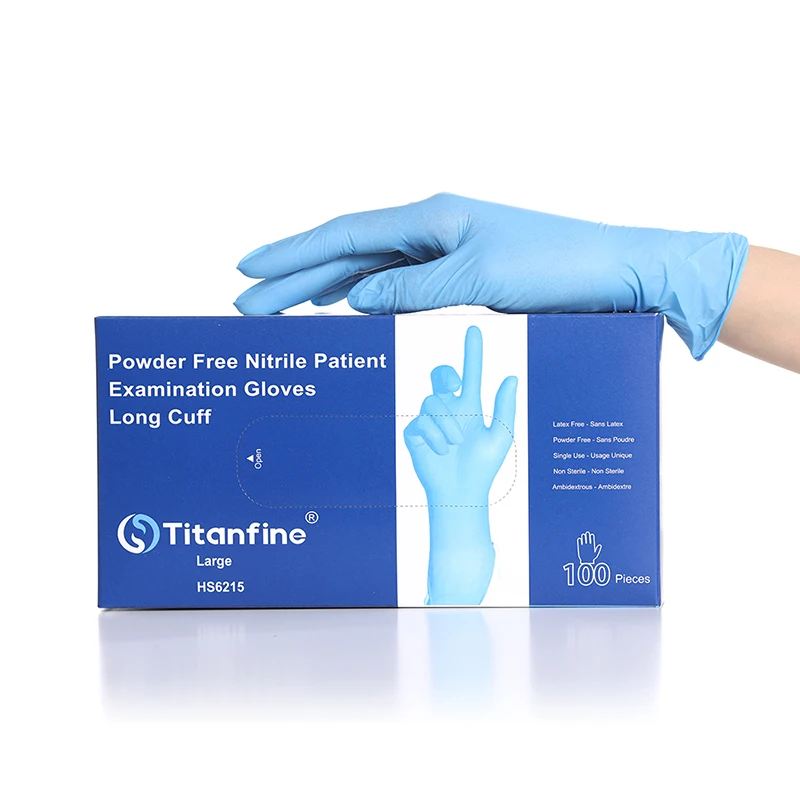 Quality assurance Cleaning Disposable Blue Nitrile Gloves Powder Free