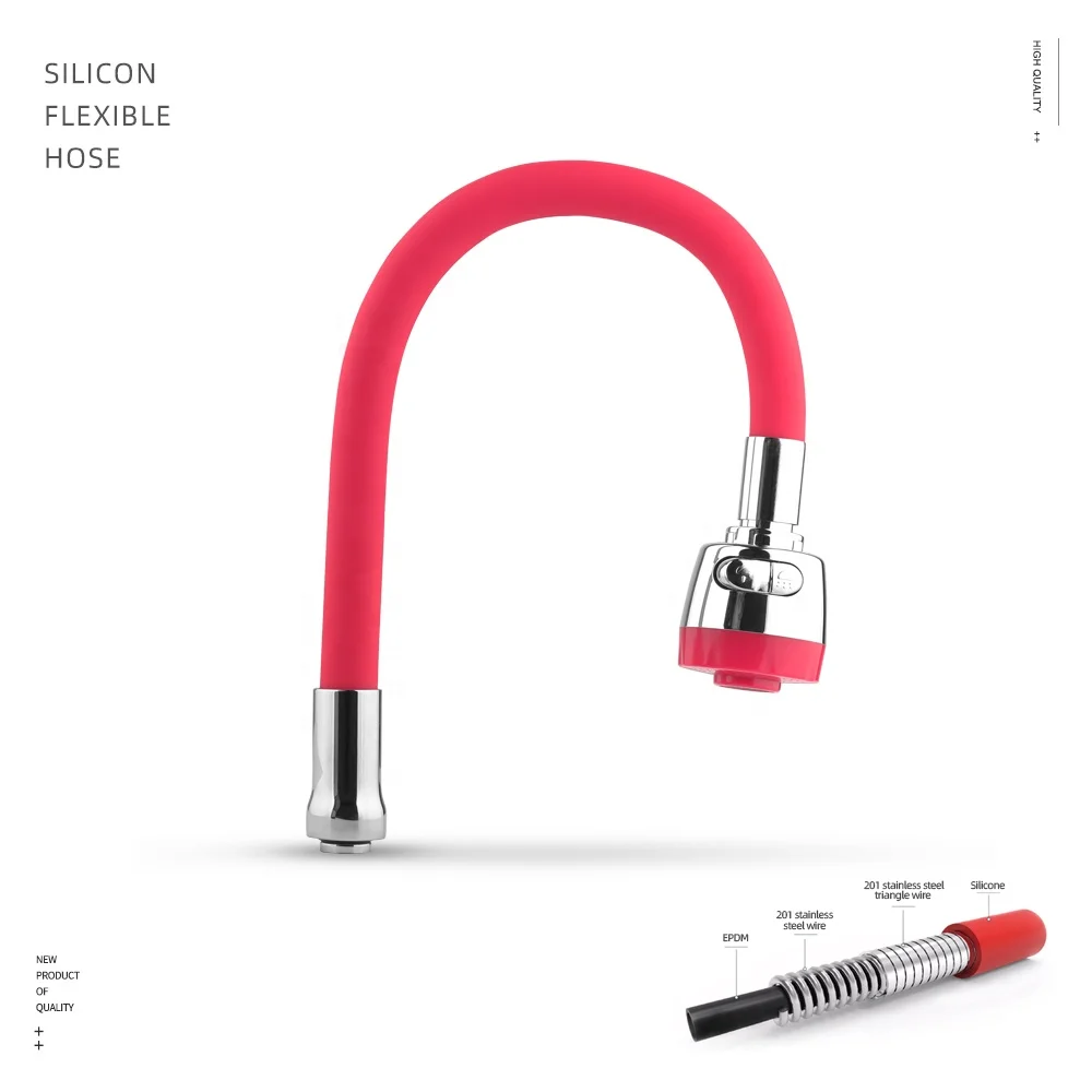 Hot sale ABS plastic Chrome Shower Plastic Head Zinc Kitchen sink Faucet Silicon Flexible Hose PVC SS 201 hose Flexible Spout