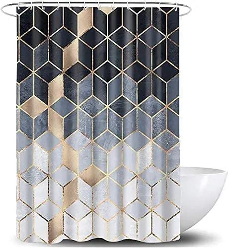 Wholesale Custom Waterproof 3D Digital Custom Printing Shower Curtain Polyester Fabric Luxury Shower Curtains