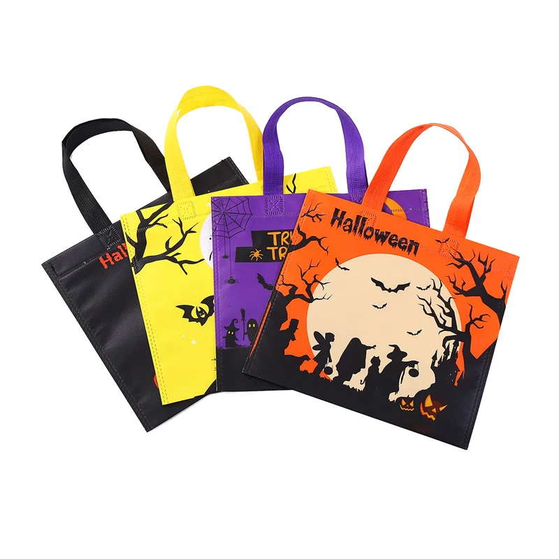 Ready To ship Child Pumpkin Printed Party Favors Bag Halloween Treat Candy Bag Halloween Candy Gift Bag