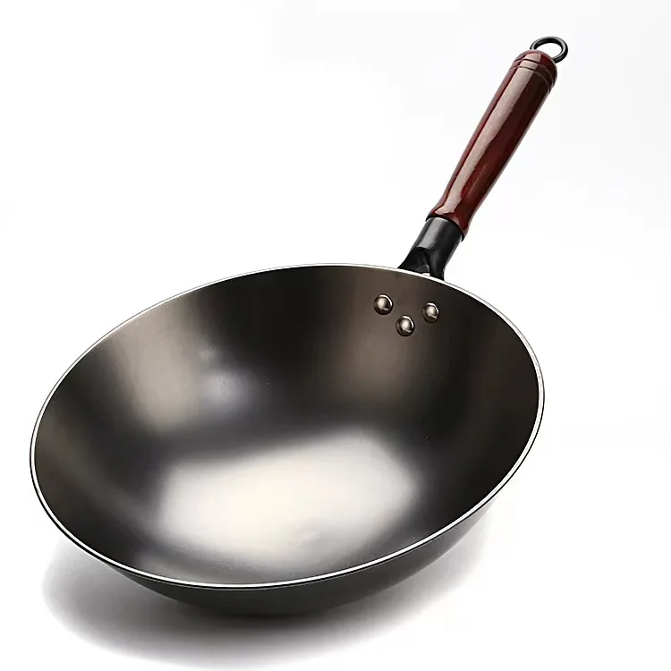 Carbon Steel Corten Steel Induction Wok Pan Cast Iron Home Cooking With Handles Cookware Woks Chinese Wok Pan