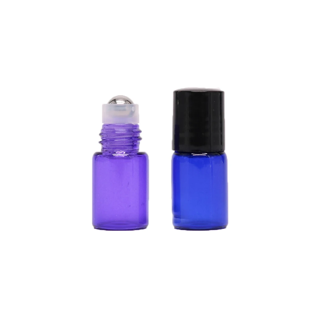 Mini Sample Essential Oil Perfume 1ml 2ml 3ml 5ml 10ml Purple Glass Roller Bottle