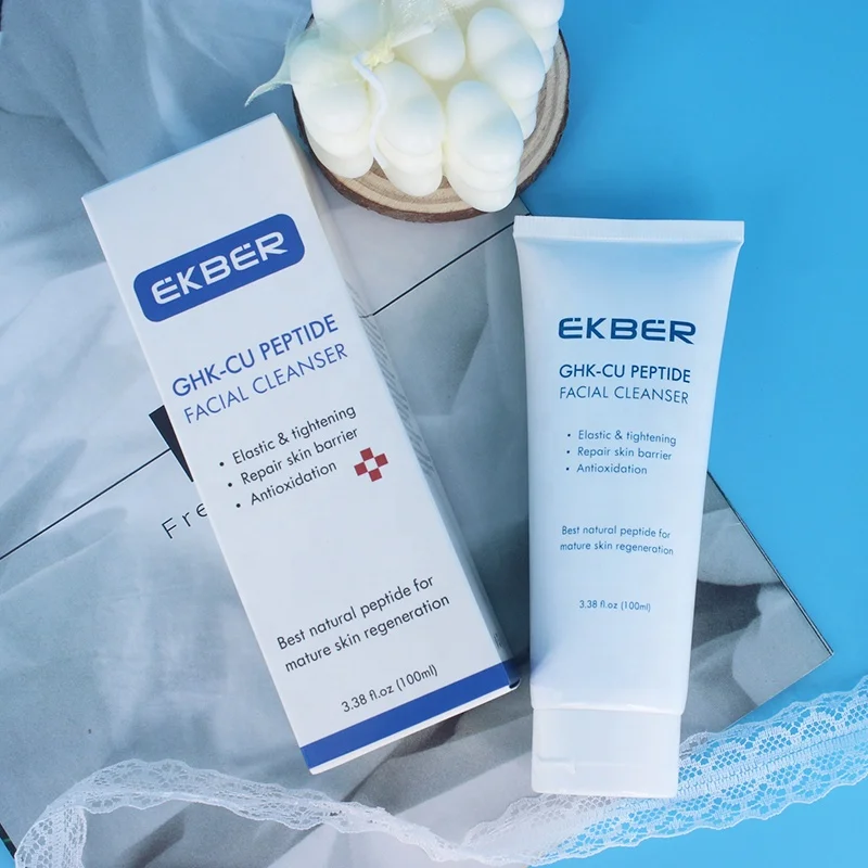 Low Moq Blue Copper Peptide Face Wash Deep Cleansing Gentle Ghk-cu Face Wash