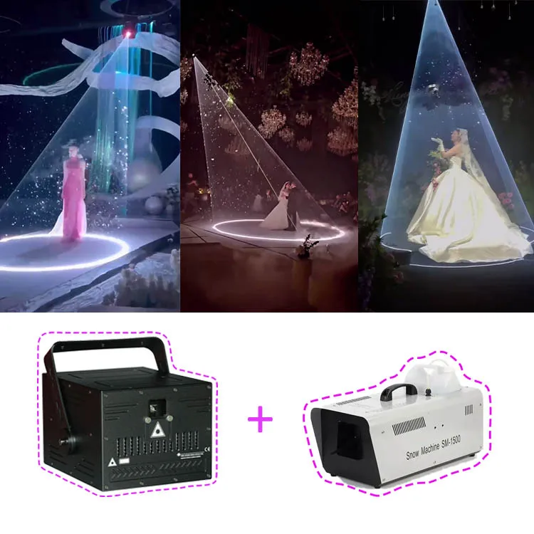 1500w Snow Machine +15W Full Color Rgb Animation Dmx Laser Light For Wedding Bar
