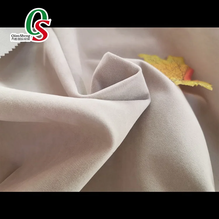 polyester flock material single side viscose velvet sofa warp knit microfiber suede fabric for shoe