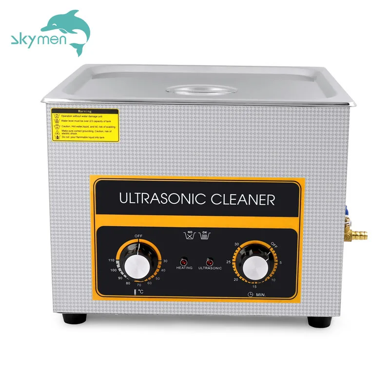 Skymen Benchtop Industrial Mechanical Heater Ultrasonic Cleaner 15L lab instrument and engine  part Cleaner