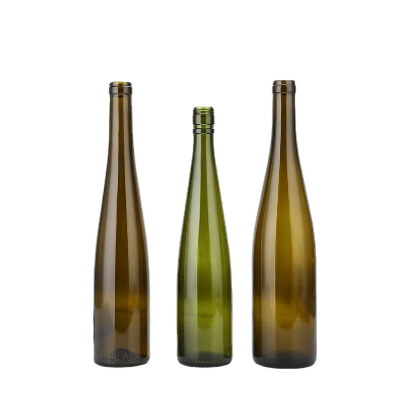 Bouteille de vin en verre clair vide 375 мл 500 750 noir bouteille luxe gros pour spiritu