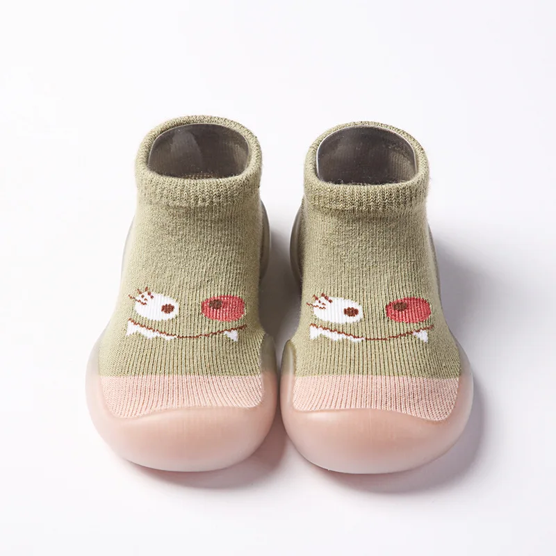Custom Silicone non-slip winter indoor warm grip Breathable Unisex rubber soles Toddler baby  socks shoes