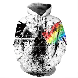 ZACAVIA Star Smoke Color Ink Digital Printing Hoodie Pullover Couple Baseball Jacket Hoodie for Women and Men